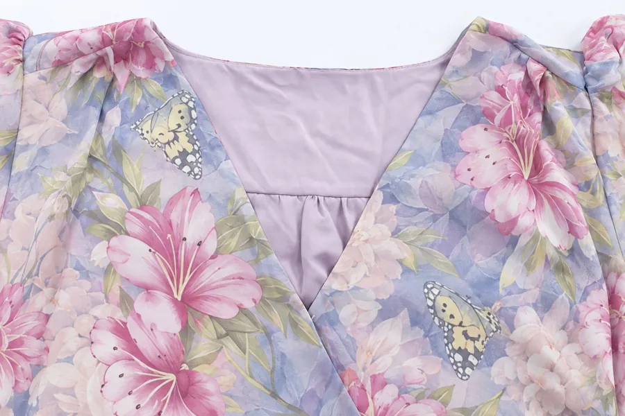 Lavender Blush lavender floral wrap maxi dress, view 7